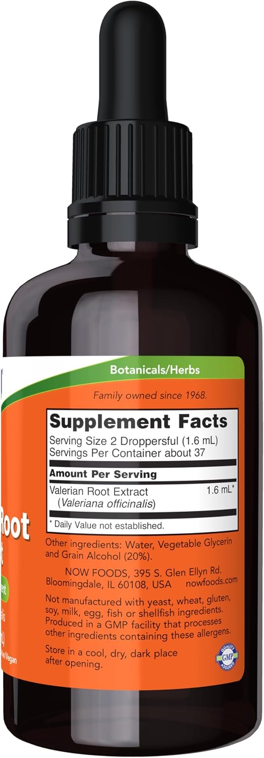 NOW Supplements, Valerian Root Extract Liquid (Valeriana officinalis), 2 oz