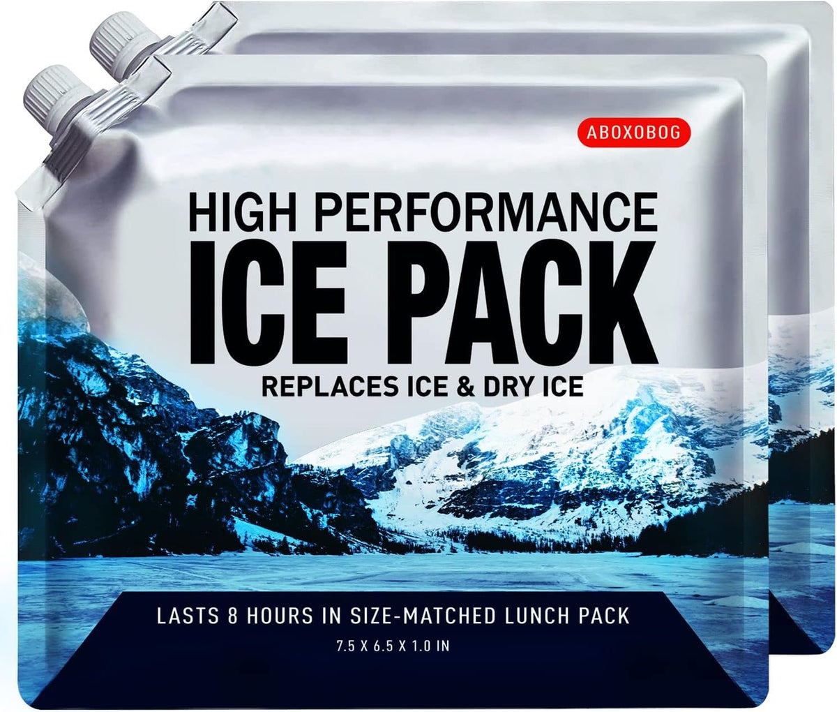 Reusable Ice Packs for Cooler Bag & Large Lunch Box, Long Lasting Gel Freezer Pack for Backpack, Heavy Duty Cold Packs for Camping, Travel, 3 Pack (9.8"x9.8")
