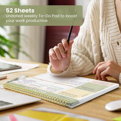 Weekly To Do List Notepad with 52 Undated Sheets（8.5"×11"）- Undated Weekly Planner Notepad for Office Desk Accessories and Supplies - Sunshine Petal