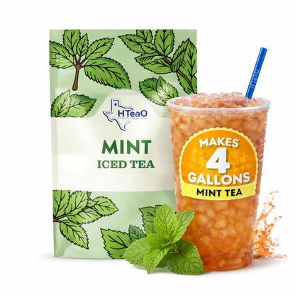HTeaO Mint Iced Tea Bags - Makes 4 Gallons - Texas Style - Black Tea