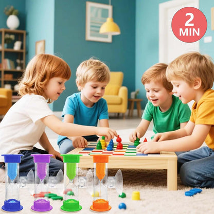 Hourglass Sand Timer 5 Minute with Suction Cup - Set of 2 Small, Unbreakable Sand Watch 5 Min Sucker, Small Blue Sand Clock 5 Minute, Plastic Hour Glass Sandglass Timer for Kids, Games, Classroom