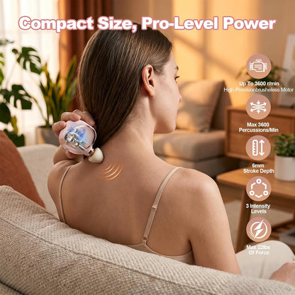 DEITY Mini Massage Gun, Small Handheld Travel Massager with Percussion Deep Tissue, 3 Adjustable Speeds & Smart Power Response, Portable Pocket Massage Gun for Gym & Office