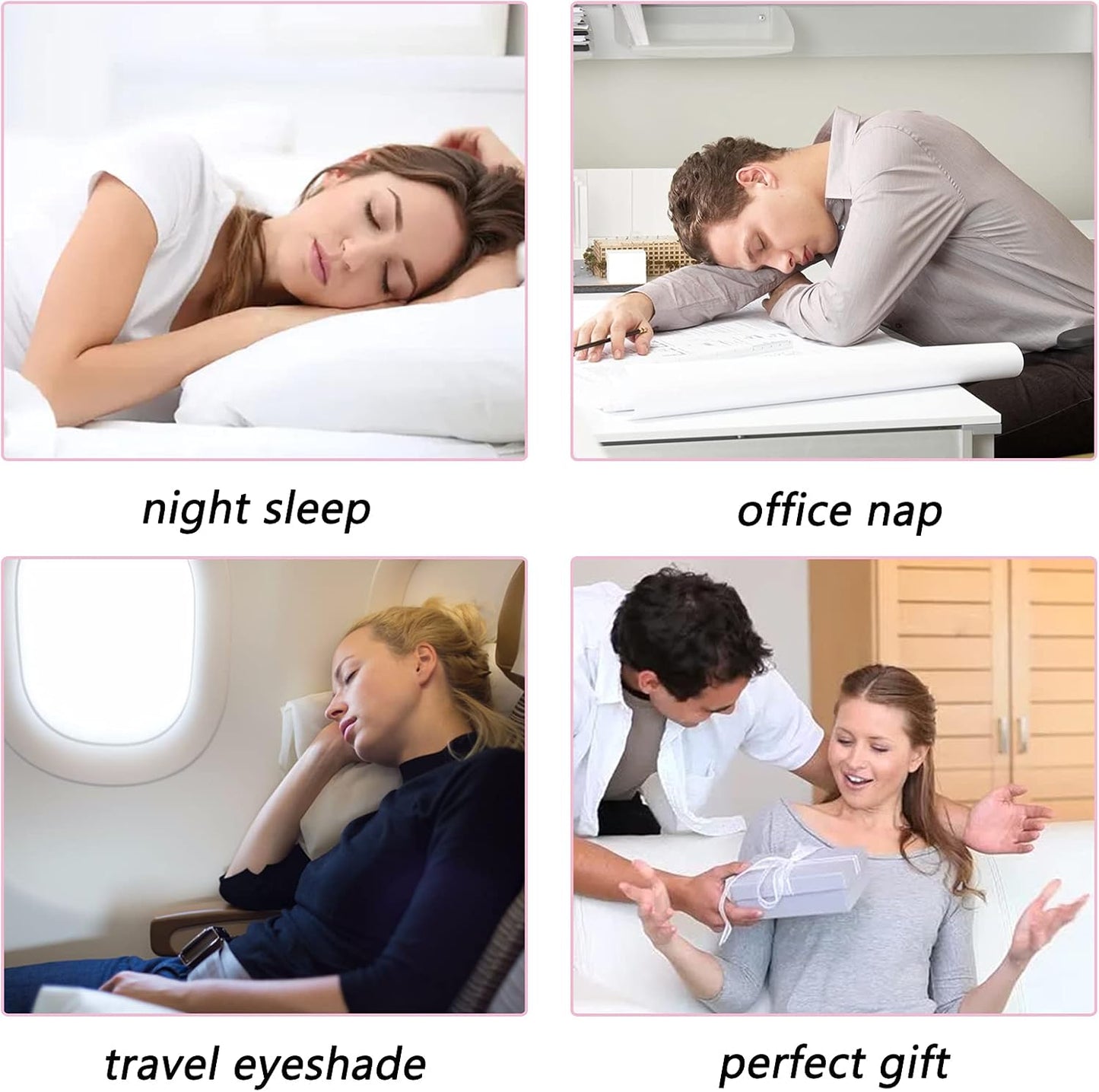 LERSVICVIL Sleep Mask 4 Pack Silk Eye Cover Soft Satin Blindfold Elastic Strap Night Eyeshade Travel Nap for Women Men