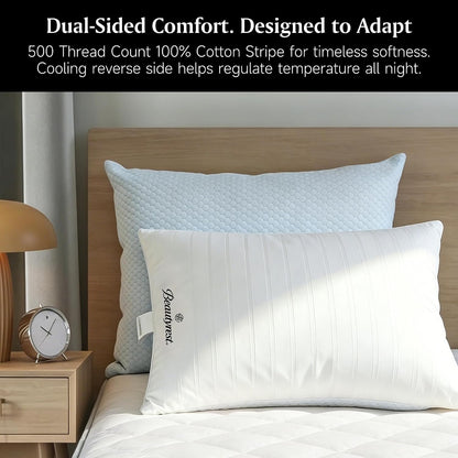 Beautyrest Hotel Pillows Luxury Cooling Queen Size Set of 2 Soft Medium