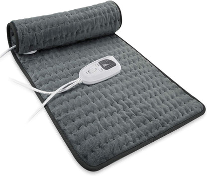 Heating Pad Electric Heat Pad, Hot Heated Pad,Multiple Temp and Timer Settings,Suitable for Shoulders, Neck, arms, Abdomen, Back, Legs, etc. (Silver Gray, 24"X12")