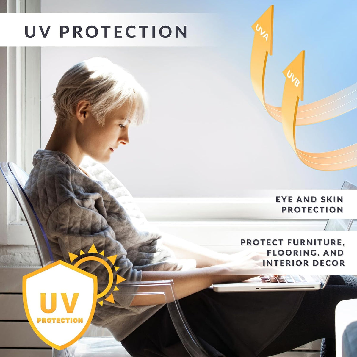 Blackout Light Effects Window Privacy Film by Artscape - Light Blocking Blackout Film, Static Cling, Full Coverage Privacy, Light Control, Helps Create a Calm, Focused Space - 17.72 x 72 Inch