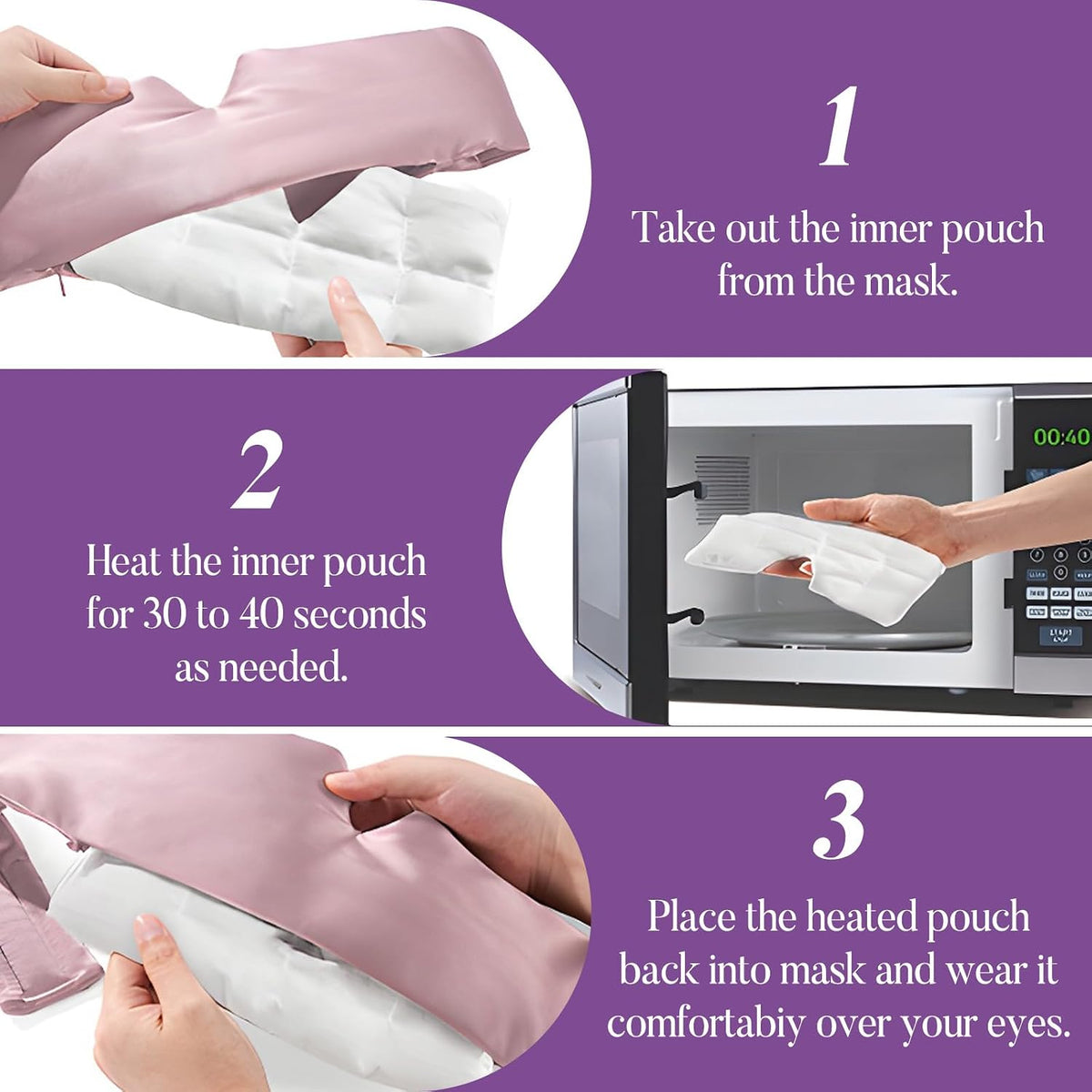 Lavender Heated Eye Mask Weighted Sleep Mask FSA-HSA Eligible Pink