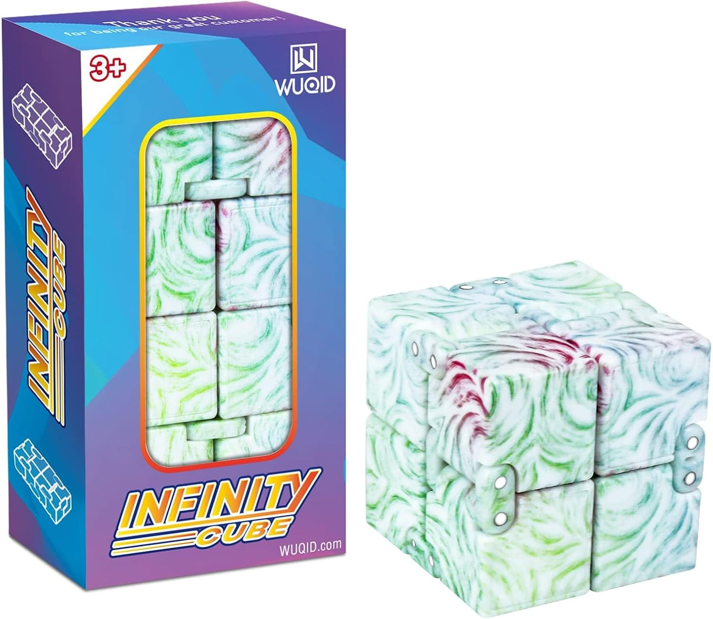 Infinity Cube Fidget Toy Stress Relieving Fidgeting Game for Kids and Adults,Cute Mini Unique Gadget for Anxiety Relief and Kill Time (Macaron Blue)