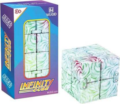 Infinity Cube Fidget Toy Stress Relieving Fidgeting Game for Kids and Adults,Cute Mini Unique Gadget for Anxiety Relief and Kill Time (Macaron Blue)
