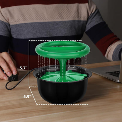 Tabletop Fountains Indoor, Great Gift for Christmas, Small Desk Waterfall Fountain for Living Room/Office Zen/Home Décor, Aluminum Die Casting Pot, Green