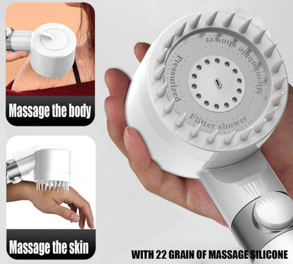 Shower Head with Handheld, Shower Heads High Pressure, High Flow Even with Low Water Pressure-Hand Held Showerhead Set,3 Modes Filtered Showerhead with 59″Replacement Hose/Bracket/Cotton Filters