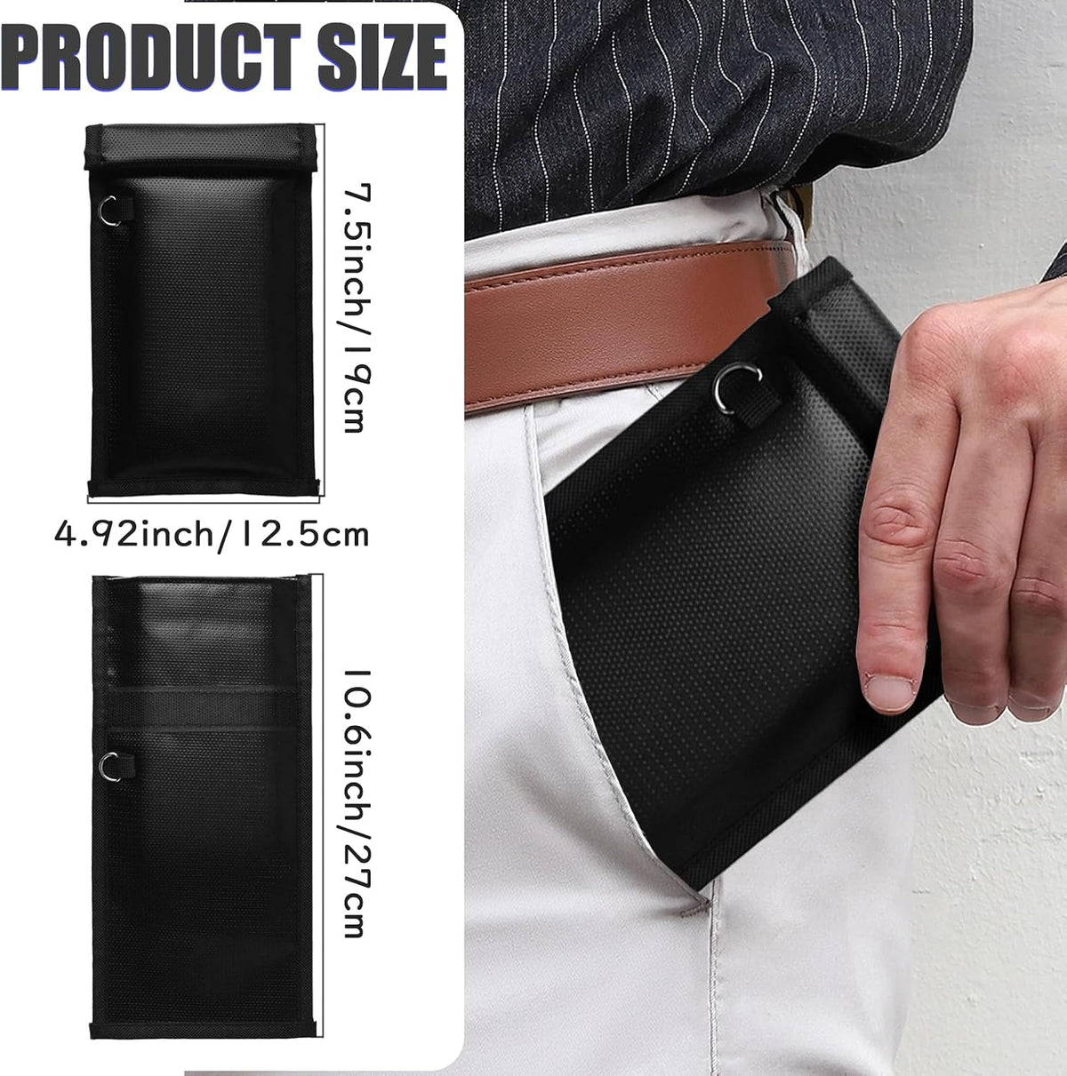 Ykimok Faraday Bag for Phones, Signal Blocker Case with RFID Blocking, Blocks WiFi Bluetooth GPS NFC for Privacy Protection