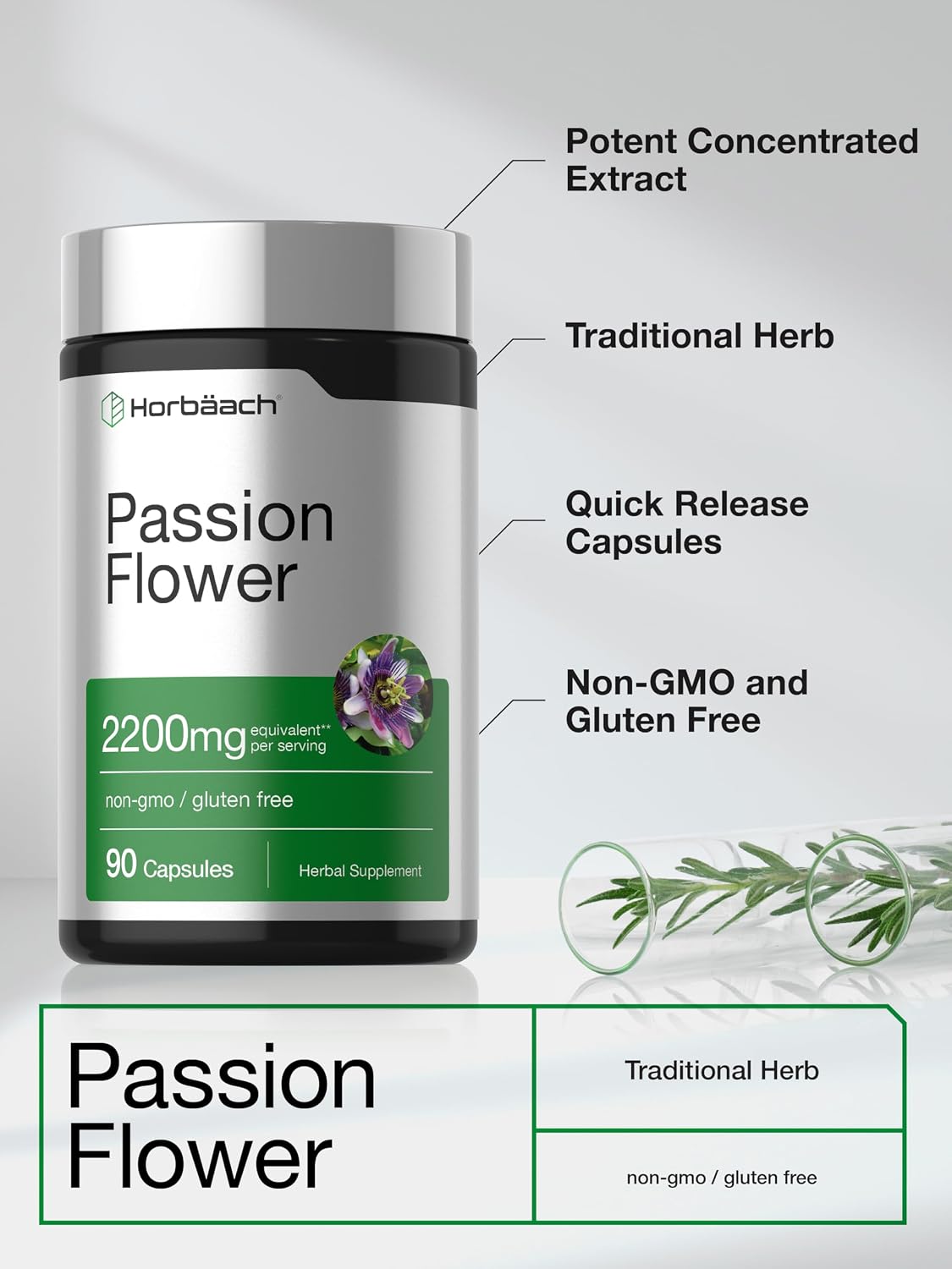 Horbäach Passion Flower Capsules | 90 Count