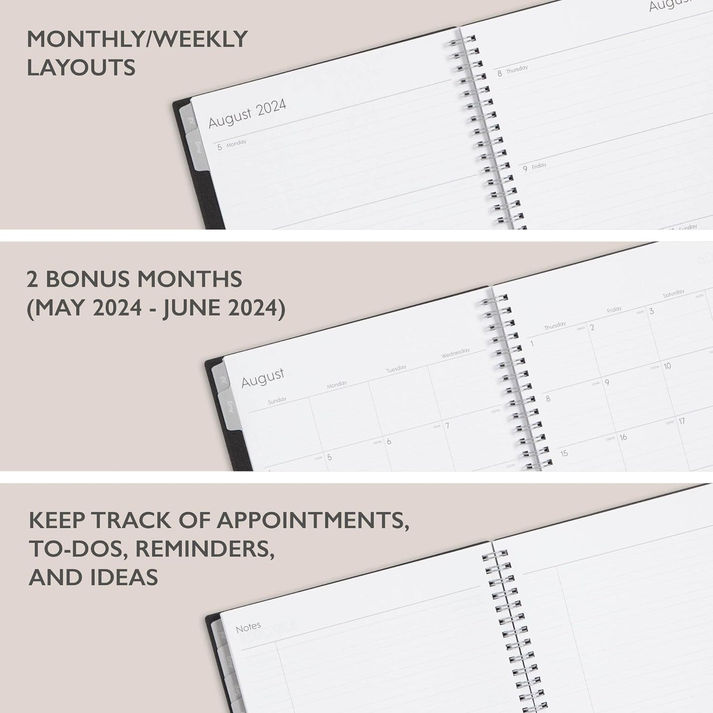 Blue Sky 2026-2027 Weekly and Monthly Academic Year Planner Calendar, July 2026 - June 2027, 8.5" x 11", Flexible Cover, Wirebound, Laminated Tabs, Enterprise