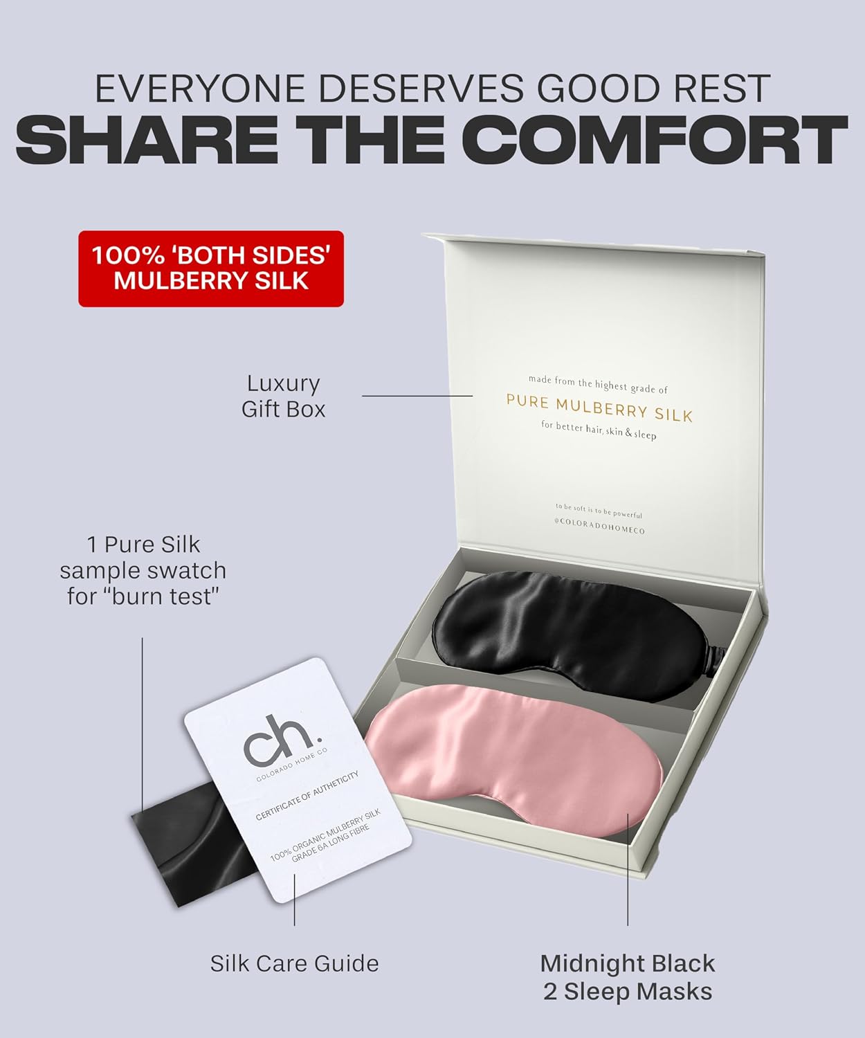 SUNDAYSILKS™ | Adjustable Silk Sleep Mask for Side Sleeper | Cloud-Like Comfort, Weighted for Deep Sleep | Soft Sleep Face Mask for Women & Men, Full Blackout, Cooling Silk Eye Mask for Sleeping
