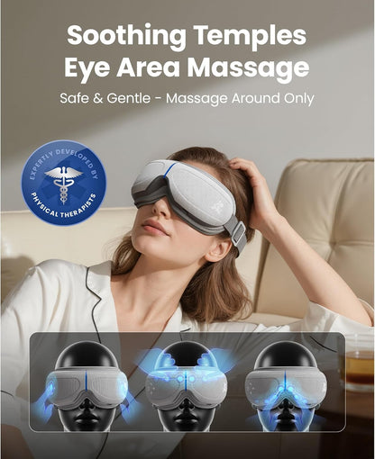 BOB AND BRAD Eye Massager with Heat and Cooling, FSA Eligible HSA Birthday Gifts for Women Men, Heated Eye Massager for Migraine, Heated Eye Mask for Dry Eye Head Tension and Stress Relief