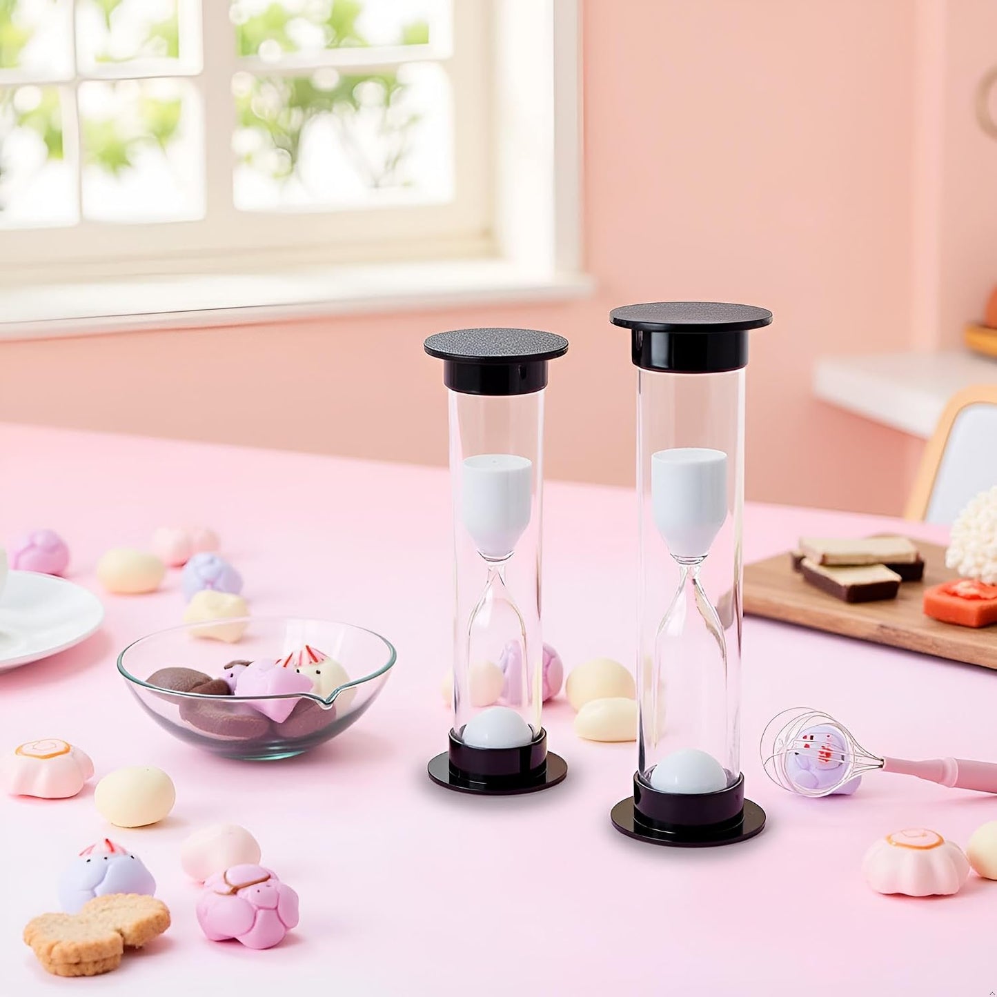 2Pcs New Mini Hourglass Sand Timer - 1 Minute (60 Seconds) Sandglass Clock | Compact Sand Timer for Games, Workouts & Time Management | Portable Timekeeping Tool