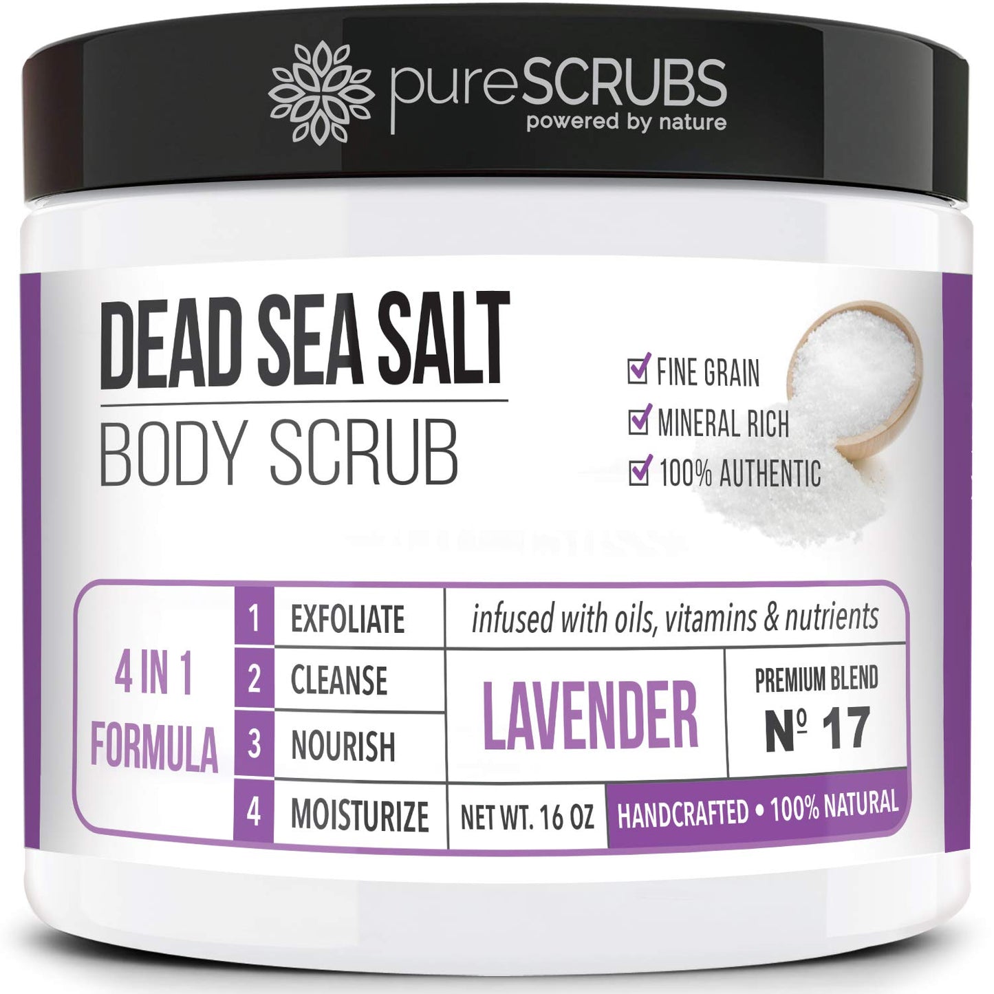 pureSCRUBS Premium Cucumber Body Scrub Set, Exfoliating Dead Sea Salt Scrub