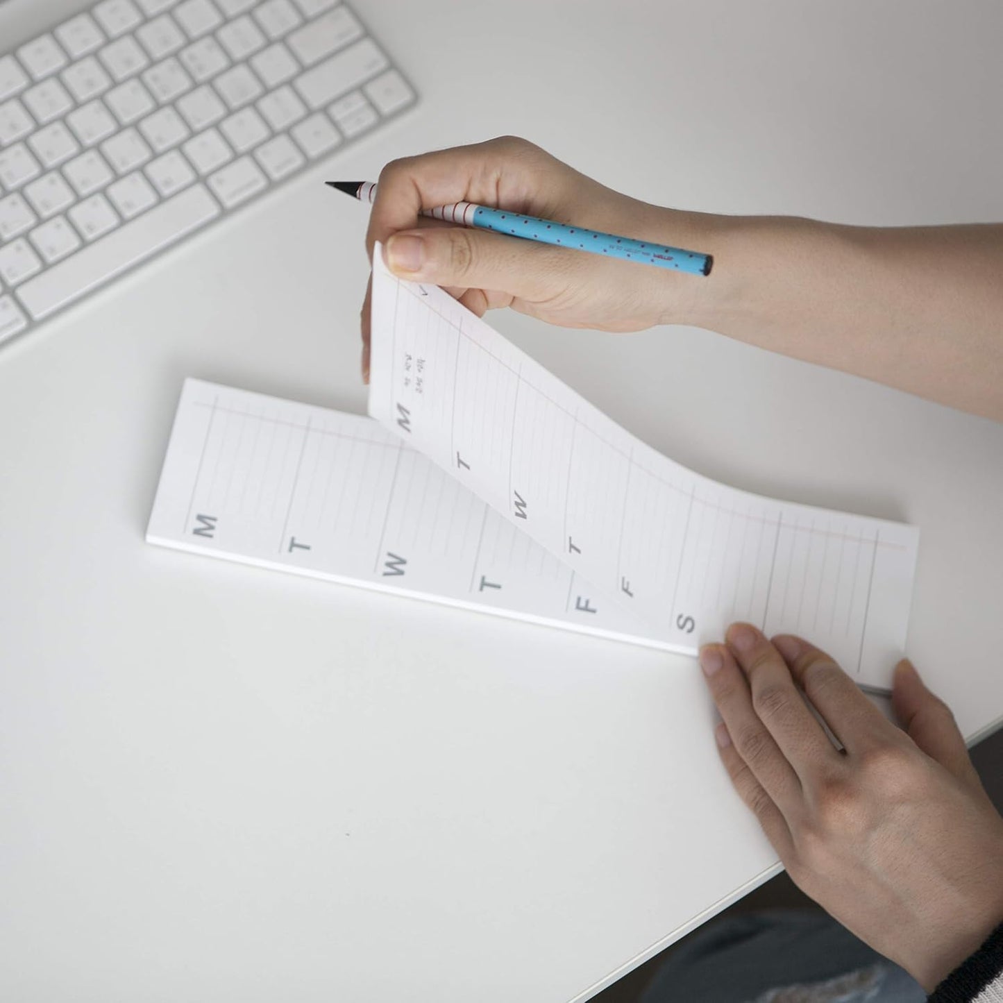 JSTORY Sticky Planner Adhesive Paper Note Columnar Scheduler Organizer to-do One Size Weekly White