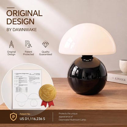 Dawnwake Mushroom Lamp Table Lamp for Bedroom-Small Desk Table Lamps,White