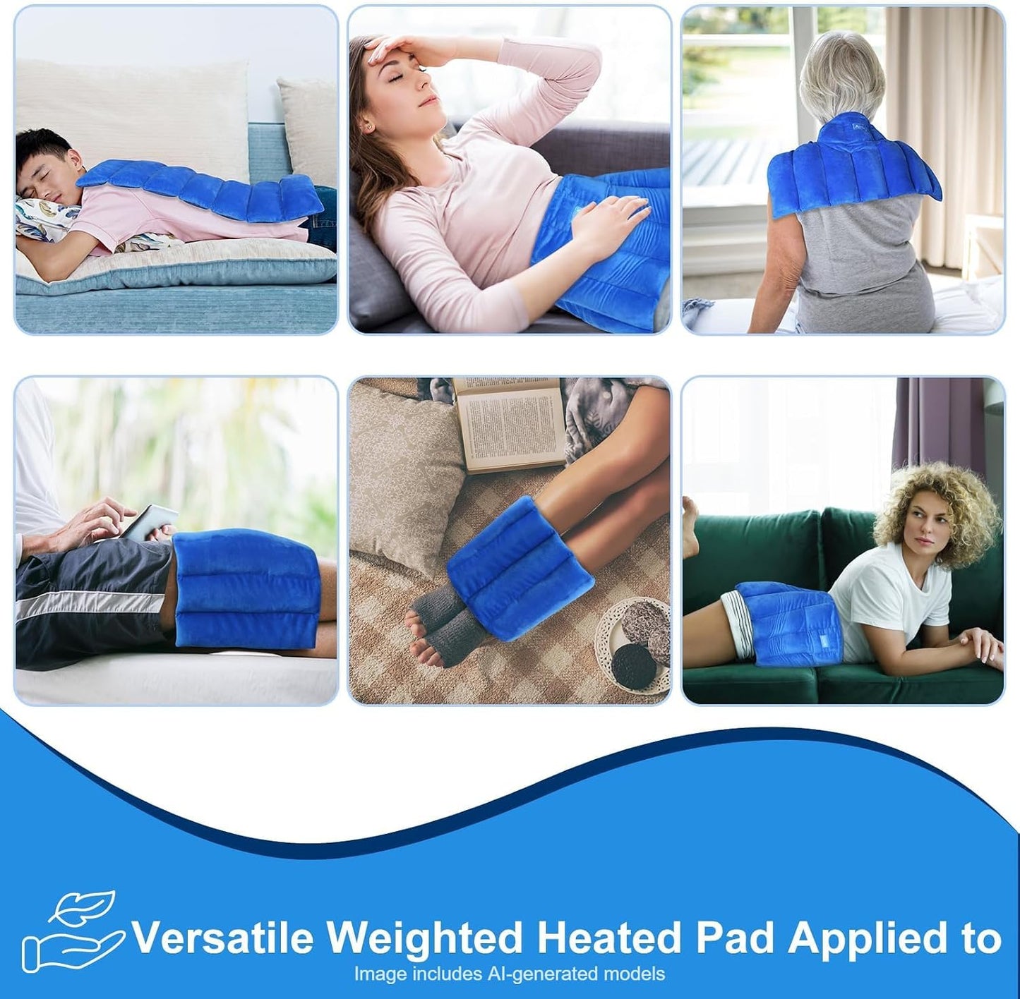 Atsuwell Large Microwave Heating Pad for Back, 22x13 | Dual Fabric, Flaxseed, Millet & Clay Beads Filling, Moist Heat Therapy for Soothing Back, Neck, Shoulder Discomfort