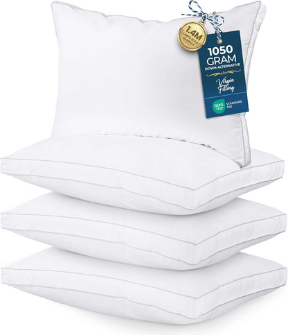 Utopia Bedding Down Alternative Bed Pillows for Sleeping Queen Size (White), Set of 2, Soft & Fluffy Pillow with Cooling, Hotel Quality, Gusseted Pillow for Back, Stomach or Side Sleepers