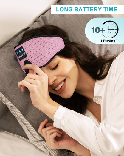 LC-dolida Sleep Headphones, 3D Sleep Mask Bluetooth Wireless Music Eye Mask, Sleeping Headphones for Side Sleepers Sleep Mask with Bluetooth Headphones Ultra-Thin Stereo Speakers Perfect for Sleeping