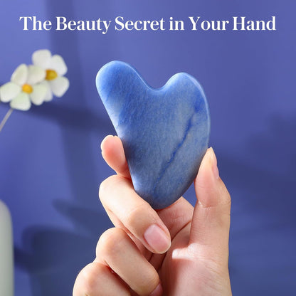 rosenice Gua Sha Facial Tools Guasha Tool Gua Sha Jade Stone Manual Massage Sticks for Jawline Sculpting and Puffiness Reducing for Face Body Tensions Reduce Festive Gifts