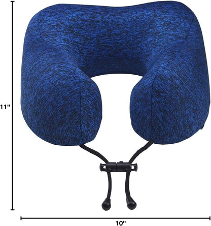 napfun Neck Pillow for Traveling, Upgraded Travel Neck Pillow for Airplane 100% Pure Memory Foam Travel Pillow for Flight Headrest Sleep, Portable Plane Accessories, Light Grey
