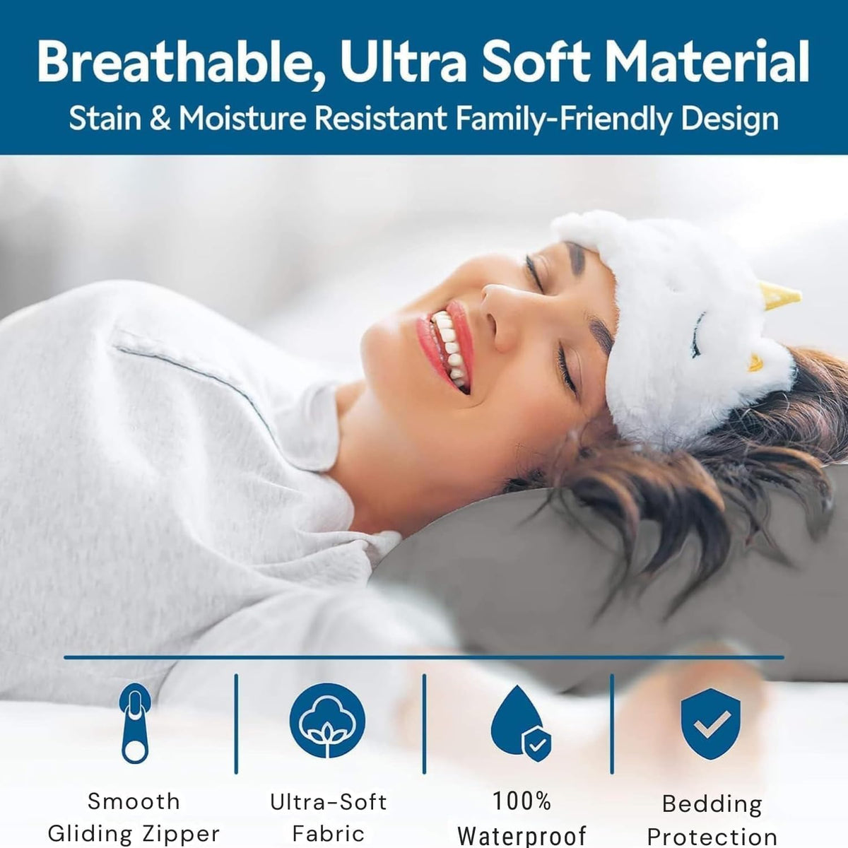 Guardmax Jersey Knitted Pillow Protector with Zipper Standard Size - 4 Pack -100% Waterproof, Bed Bug Proof, Dust Mite Proof, & Hypoallergenic Pillow Covers - Premium Zippered Pillow Cases. (20 X 26)
