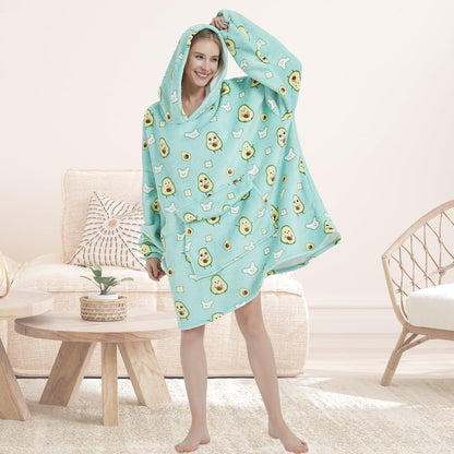 Mewkou Wearable Blanket Hoodie for Adult,Oversized Sherpa Fleece Blanket Hoodie for Women Men,Grey