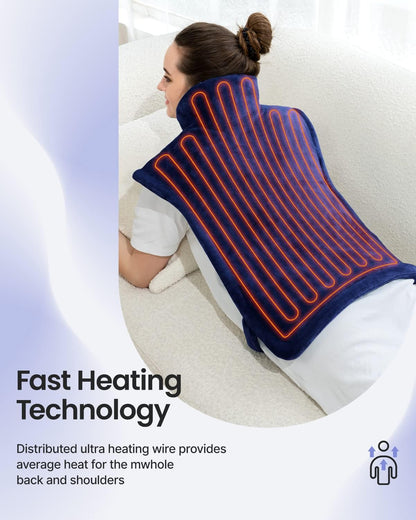 RENPHO Fathers Day Dad Gifts, Electric Heating Pad - 6 Heat Levels for Neck Shoulder and Back, Birthday Gifts for Women Men, Weighted Pad for Snug Fit, ETL Certified, FSA Eligible, 24"x33" Gray