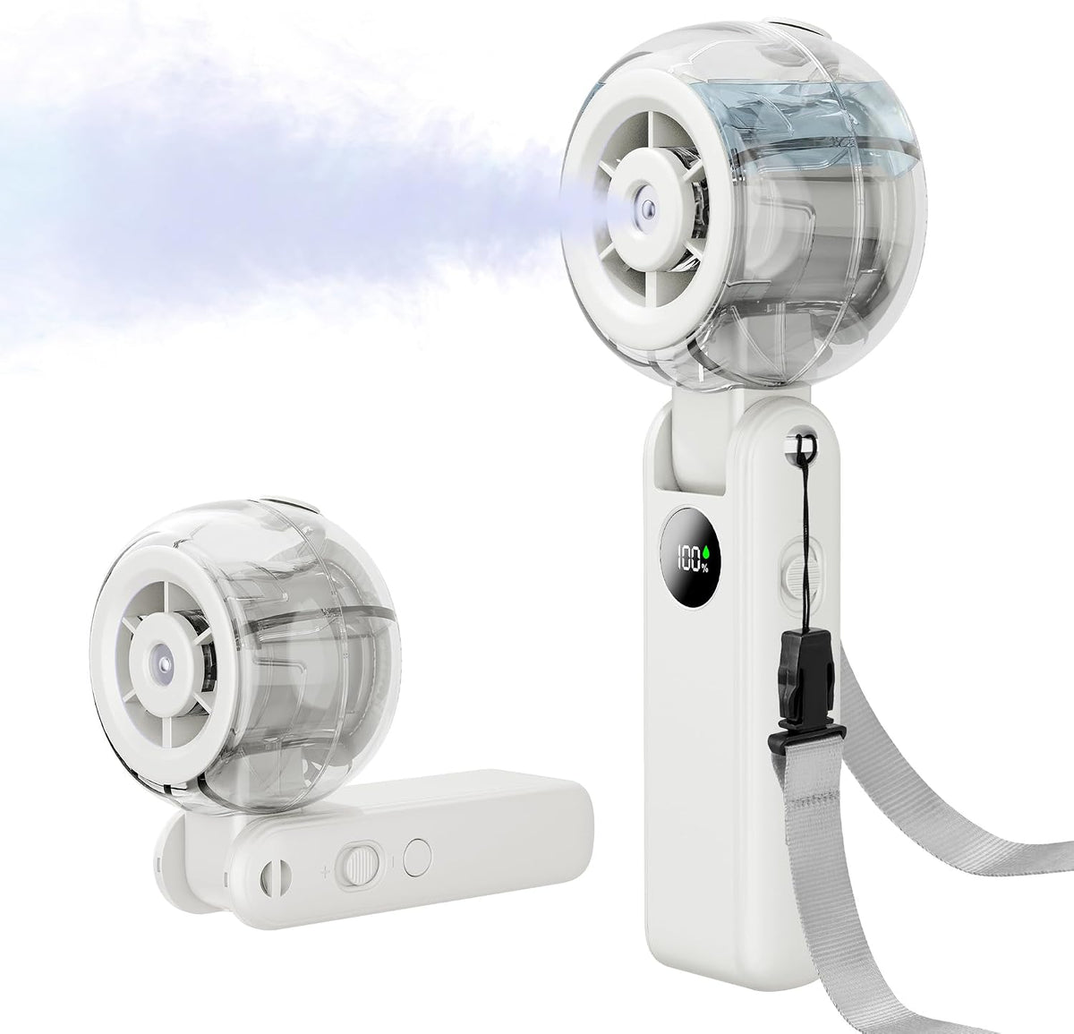 Portable Fan Handheld, Powerful Cooling Misting Fan Rechargeable