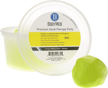 BodyMed Premium Hand Therapy Putty, Yellow, 6 Oz., Soft, Strengthening Therapy Putty for Physical Rehabilitation