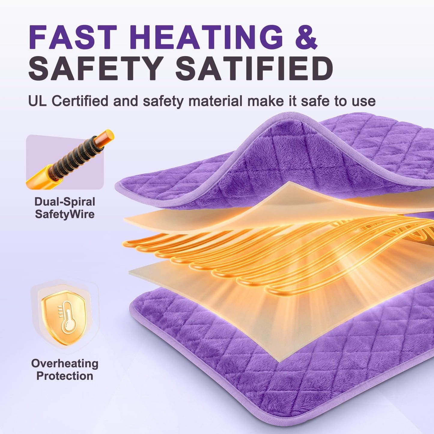 35 x 20 Inch King Size Electric Heating Pad for Back, Neck and Shoulders | FSA Eligible HSA, for Period Cramps, Abdomen and Knee, Dry or Moist Heat Use, 2H Auto Shut Off, 6 Heat Settings, Washable