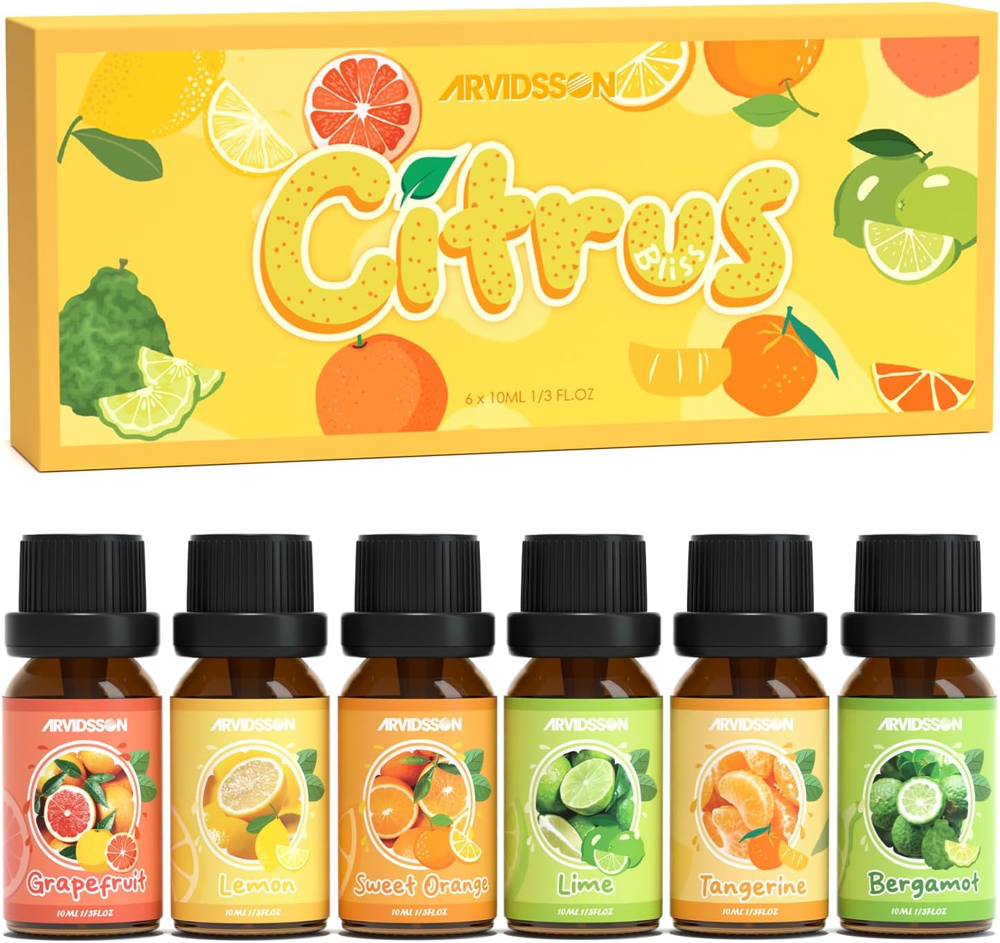 ARVIDSSON Floral Essential Oils Set, Natural Flower Essential Oil Gift for Women - Rose, Gardenia, Cherry Blossom, Honeysuckle, Lilac, Blue Lotus, Scented Oil for Diffuser, Valentines Day Gift for Her