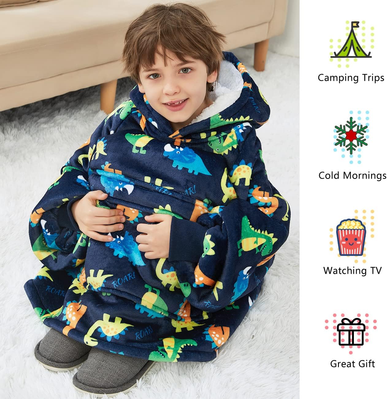 KFUBUO Wearable Blanket Hoodie for Adults Sherpa All Patterns Cat Oversized Sweatshirt Blanket with Pockets for Women