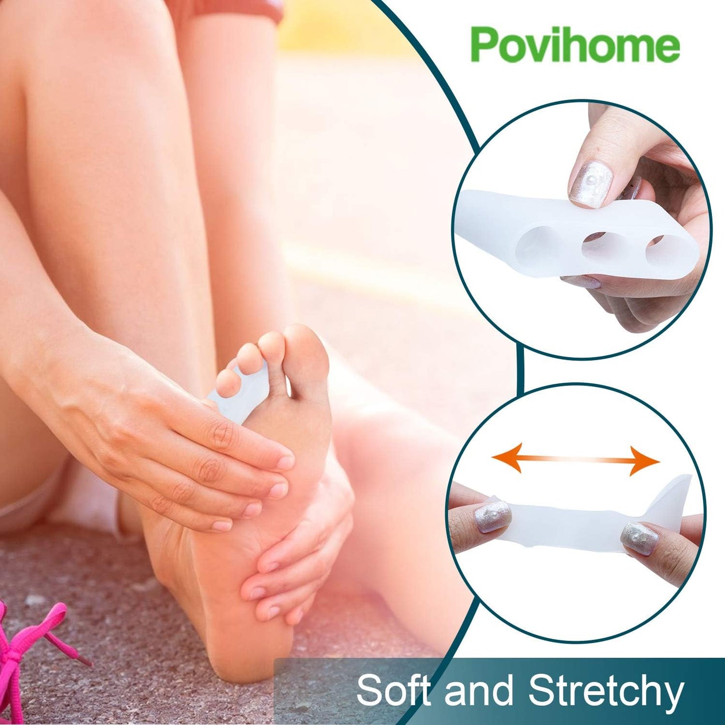 Povihome 10 Pack Pinky Toe Separator and Protectors for Overlapping Toe, Curled Pinky Toes - Spacers for Morton's Neuroma Pain Relief