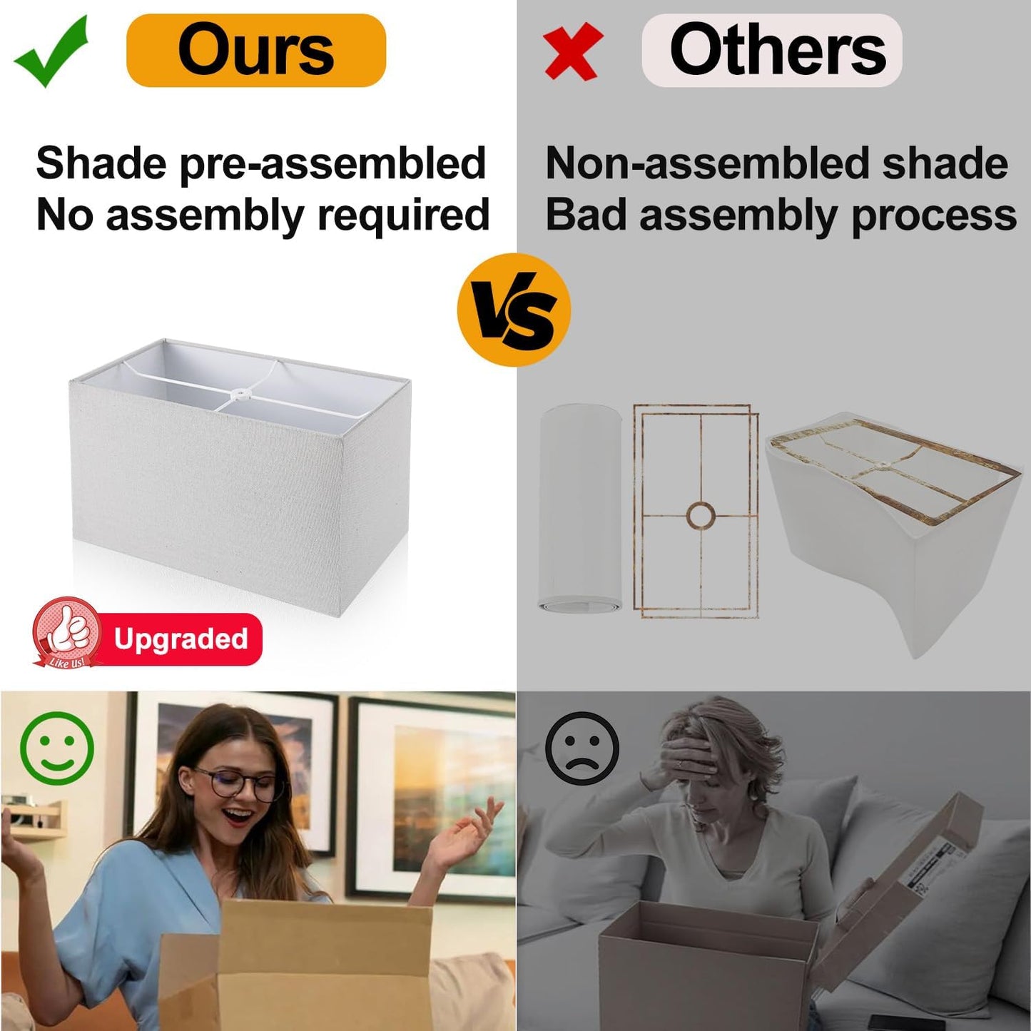 21" Touch Bedside lamps with 2 USB & AC Outlets, 3-Way Dimmable Bedside Table Lamps Set of 2 for Bedroom Living Room Office Reading, Gray Shade Lamps for Night Stands, 5000K LED Bulbs Included