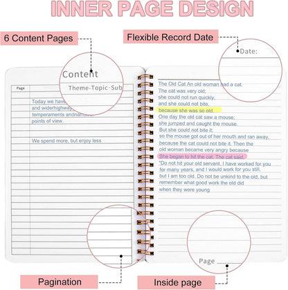 Utron 3 PCS Small Spiral Notebook 5x7, Notebooks for Note Taking, Morandi Spiral Journal Notebook, Work Notebook Small Notebooks 5x7 with Strap, Cute Notebooks for Women 70 Sheets/Note Books