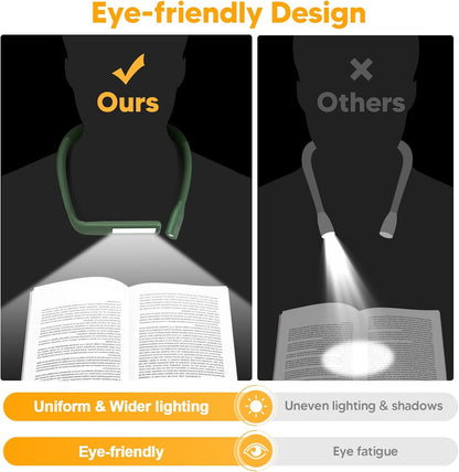 Reading Light, Rechargeable Neck Light, Stepless Dimming Book Light