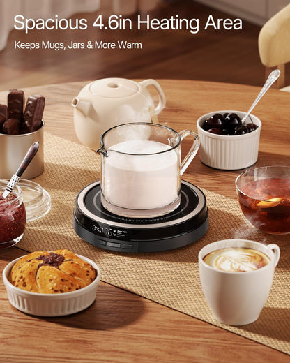 Coffee Mug Warmer for Desk, 50W, Cup Warmer 4 Temps & Timer - Wood