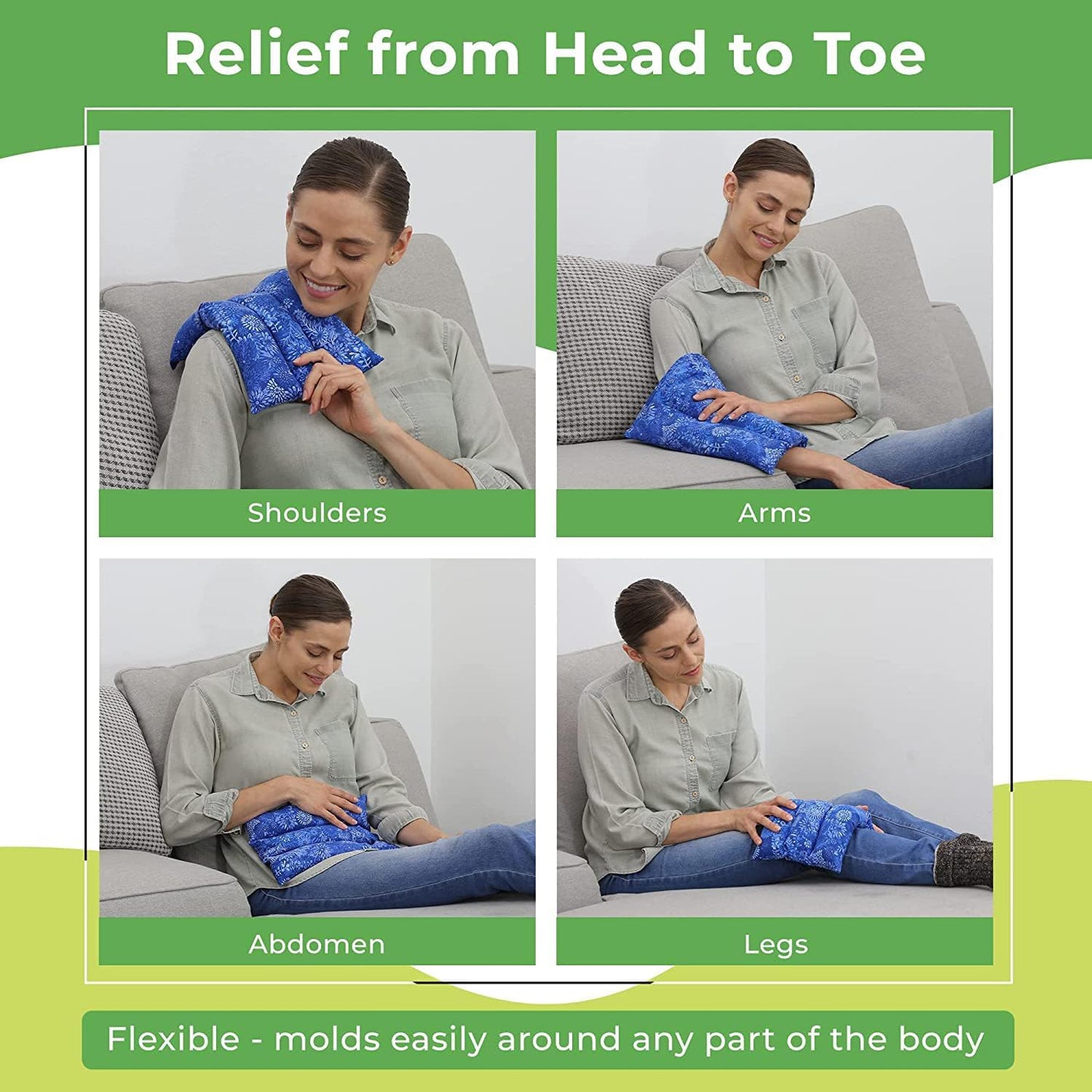 Nature Creation Microwaveable Herbal Heating Pad for Lumbar - Soothing Hot & Cold Therapy Pack for Lower Back- Soothing Relaxation, Warmth and Comfort - Lavender Flowers