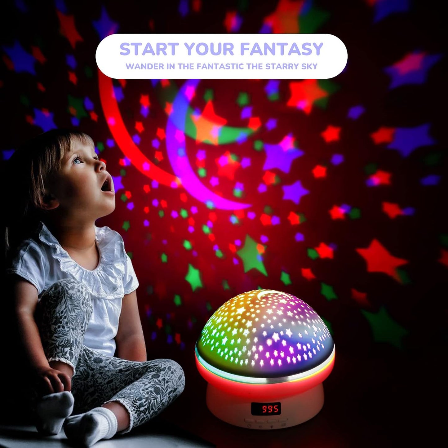 MINGKIDS Toys for 3-8 Year Old Girls Boys,Star Night Light Projector with Hard Projection Cover, Timer&Rotation,2-9 Year Olds Kids Chritsmas Birthday Gifts