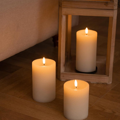 ANGELLOONG Flickering Flameless Candles, Realistic Battery Operated Candles with Remote and Timer, Set of 3 LED Candles for Fall Room Home Wedding Decor Centerpieces Table Party Christmas Decorations