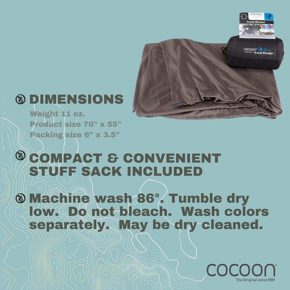 COCOON Coolmax Travel Blanket - Black