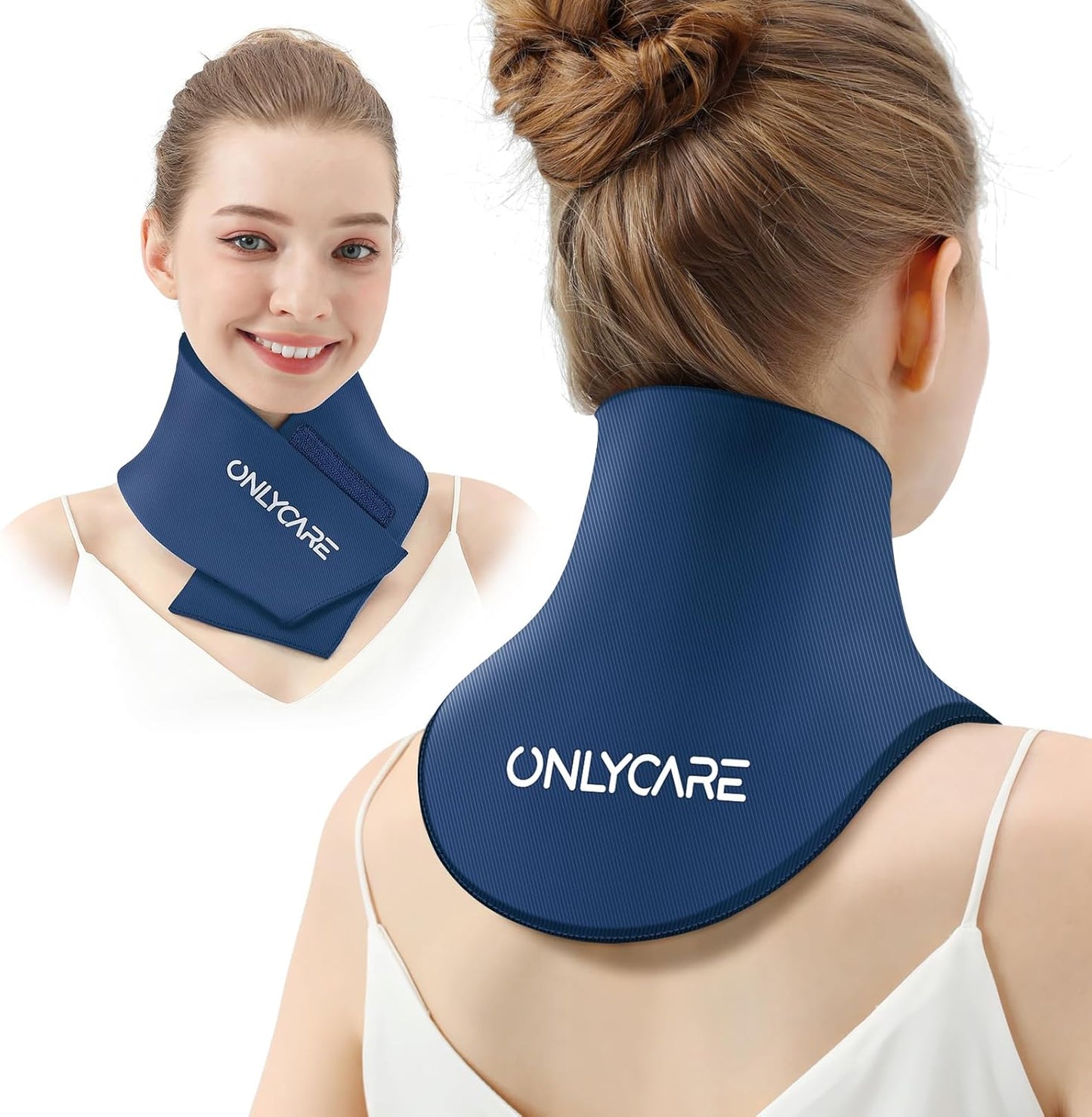 ONLYCARE Neck Ice Pack Wrap Gel - Upgraded Ice Packs for Neck Reusable, Hot and Cold Compress, Relief of Pain, Swelling, Sprains, Office Pressure