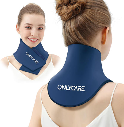 ONLYCARE Neck Ice Pack Wrap Gel - Upgraded Ice Packs for Neck Reusable, Hot and Cold Compress, Relief of Pain, Swelling, Sprains, Office Pressure