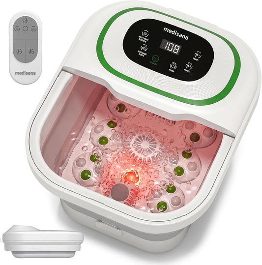 Medisana Collapsible Foot Spa Bath with Motorized Roller & Temp Control