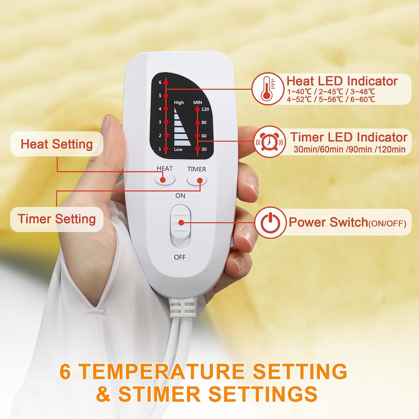 Deepsoon Heating Pad,Electric Heating Pads for Back,Neck,Moist Heating Pad for Abdomen Shoulder Knee Legs,Dry/Moist Heat&Auto Shut Off,Fathers Day Dad Gifts for Men Birthday,Light Gray,24x12 Inch